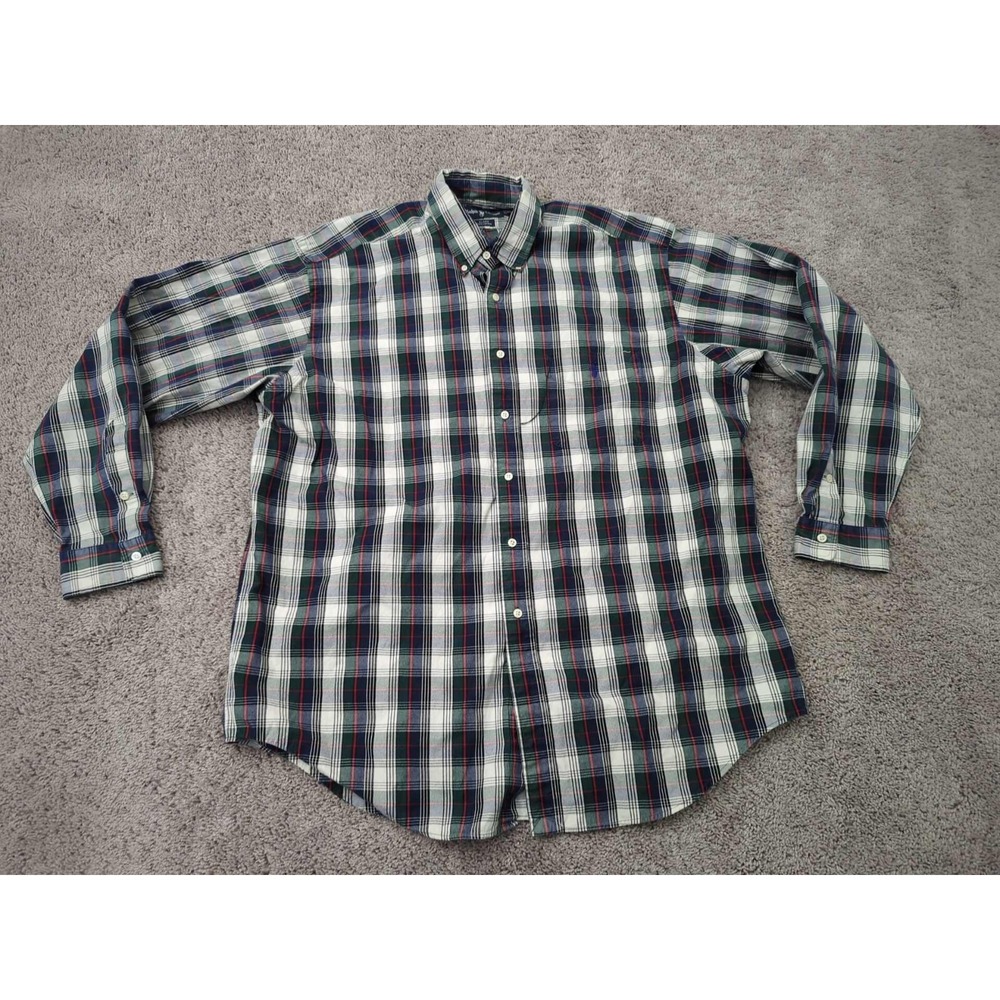 Ralph Lauren Button Up Shirt Mens XL Plaid Flannel Blaire 100%‎ Cotton Casual